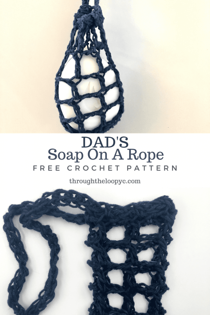Quick and simple Dad's Soap On A Rope Free Crochet Pattern. 