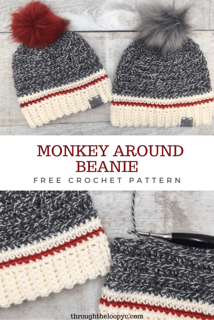 The Monkey Around Beanie Free Crochet pattern 