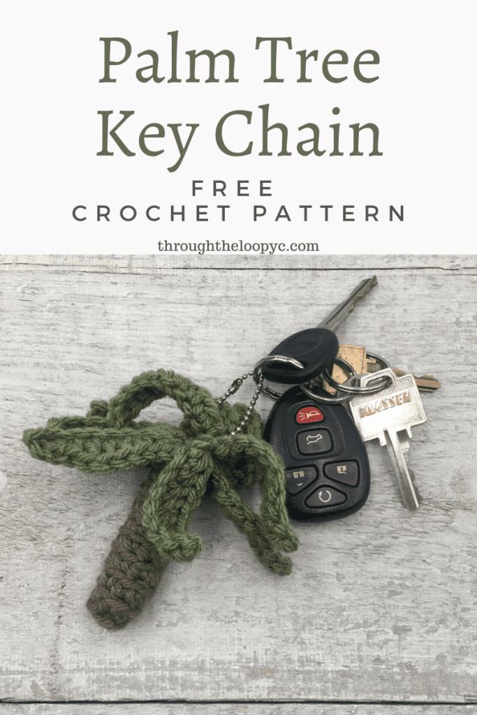 Palm Tree key Chain Free Crochet pattern. A quick and no-sew amigurumi pattern 